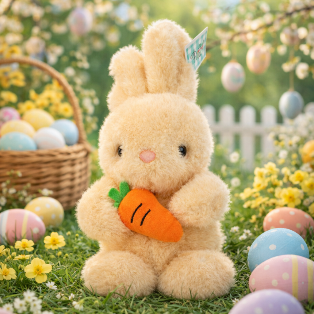 Coelho de Páscoa Decorativo em Pelúcia Multiart