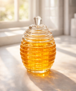 Meleira Colmeia Transparente em Acrílico com Tampa