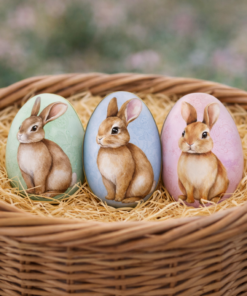 Ovo Decorativo de Páscoa Metal Estampado