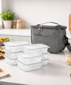 Kit Bolsa Térmica com 120 Potes Descartáveis 500ml