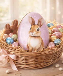 Ovo Decorativo de Páscoa Metal Estampado