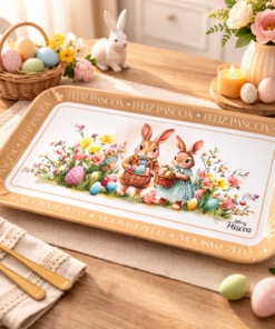 Bandeja Feliz Páscoa Melamina Resistente