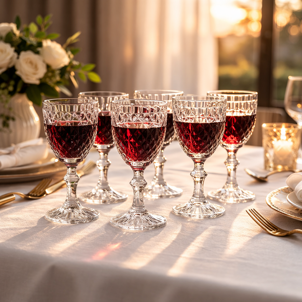 Conjunto de Taças em Vidro 6 peças Bico de Abacaxi 300ml