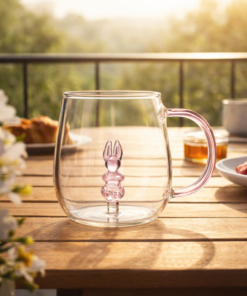 Caneca de Vidro Borossilicato 350ml Coelho 3D