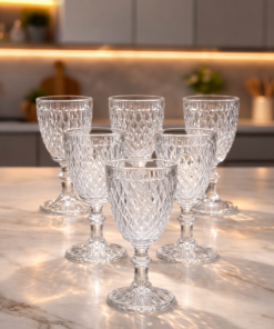 Conjunto de Taças em Vidro 6 peças Bico de Abacaxi 300ml