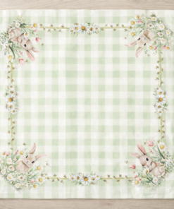 Guardanapo Decorativo de Páscoa Xadrez com Coelho