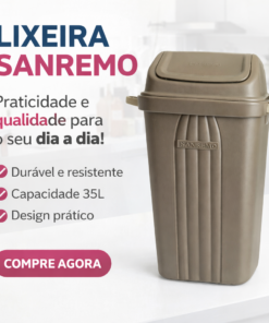 Lixeira Basculante 30L Sanremo Plástica Resistente