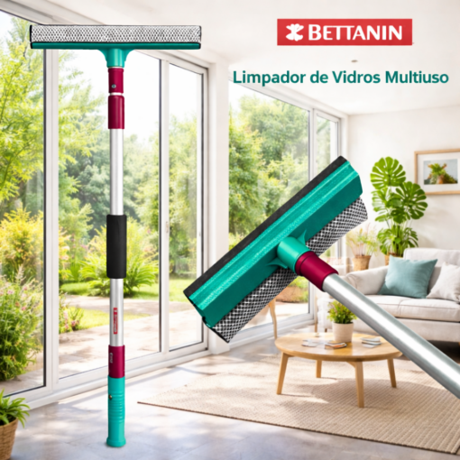 Mop Limpa Vidros Noviça 25cm com Rodo Limpeza Vidro