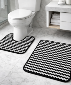 Jogo 2 Tapetes para Banheiro 50x80 Tapete Piso Banho Macio Absorvente