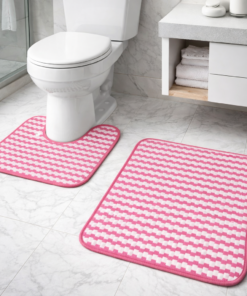 Jogo 2 Tapetes para Banheiro 50x80 Tapete Piso Banho Macio Absorvente