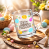 Caneca de Vidro 320ml Estampa Ovos de Páscoa Presente Criativo