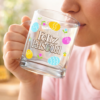 Caneca de Vidro 320ml Estampa Ovos de Páscoa Presente Criativo