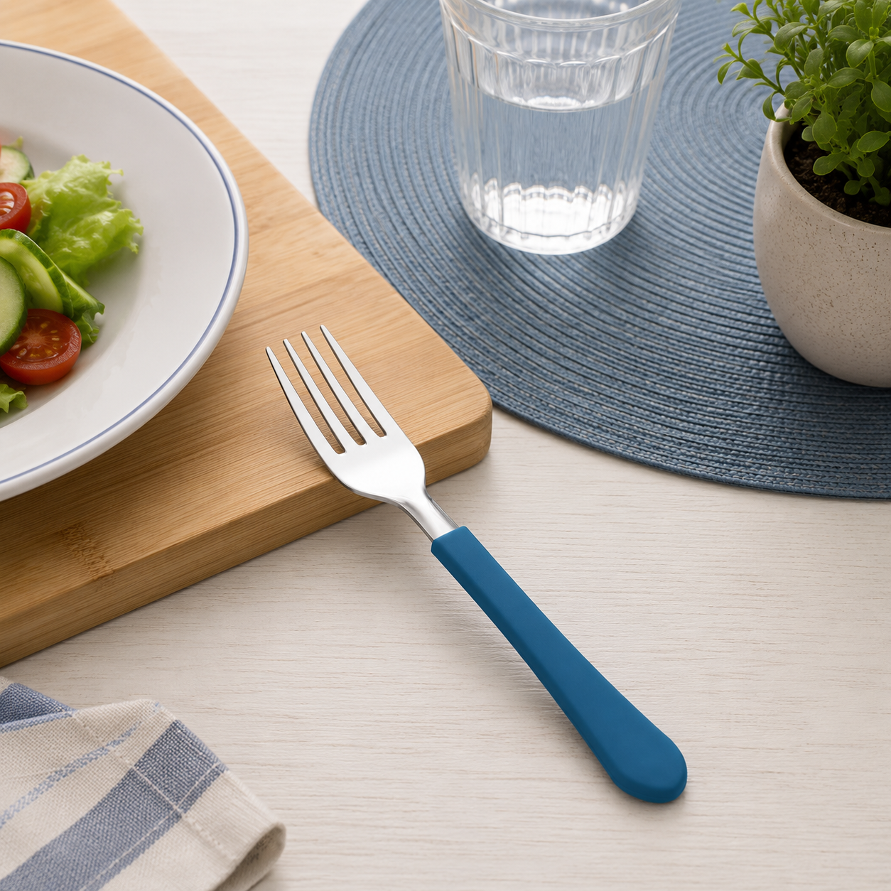 Garfo Mesa Inox Azul Leme Tramontina