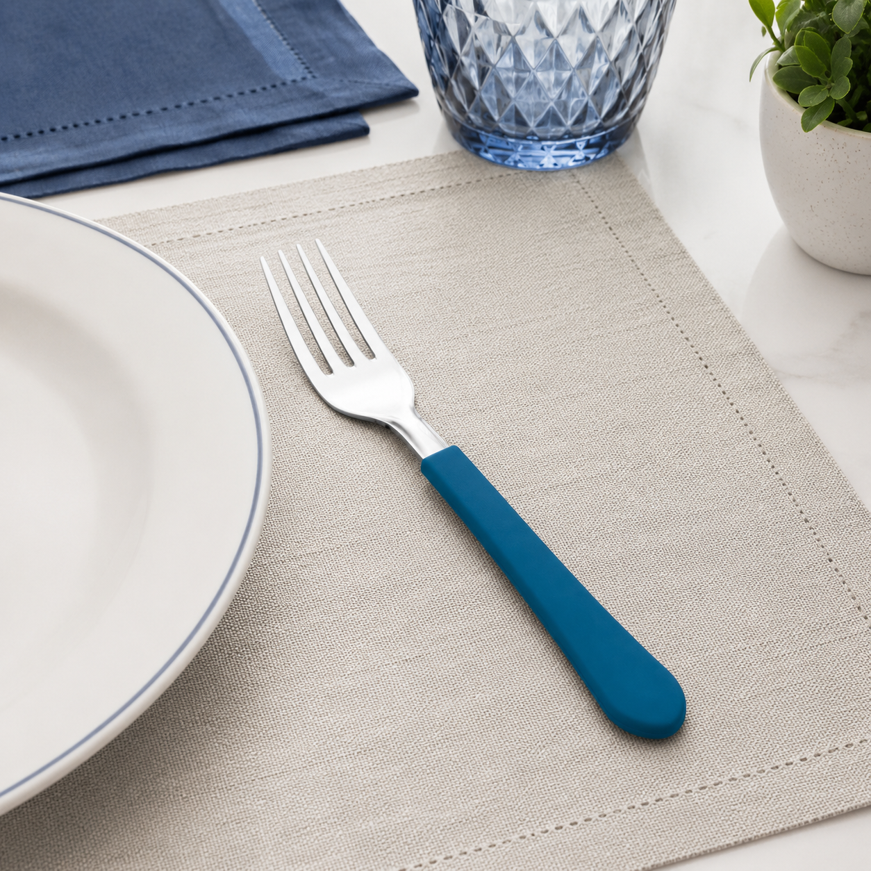 Garfo Mesa Inox Azul Leme Tramontina