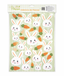 Adesivo Páscoa Infantil Coelhinho e Cenoura para Parede Lembrancinha