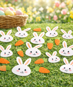 Adesivo Páscoa Infantil Coelhinho e Cenoura para Parede Lembrancinha