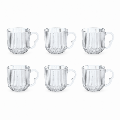Conjunto Xícaras de Chá Vidro Laure 180ml Transparente