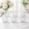 Conjunto Xícaras de Chá Vidro Laure 180ml Transparente