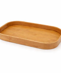 Bandeja de Bambu Decorativa para Servir e Organizar