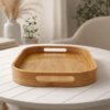 Bandeja de Bambu Decorativa para Servir e Organizar