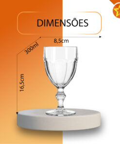 Jogo de Taças em Vidro Lotus 6 Peças 300ml Casambiente