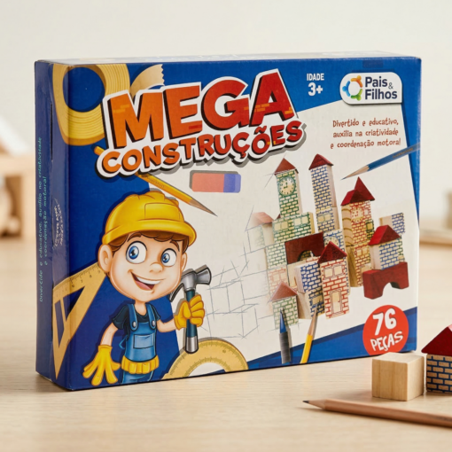 Mega Construções em Madeira 76 Peças Gala