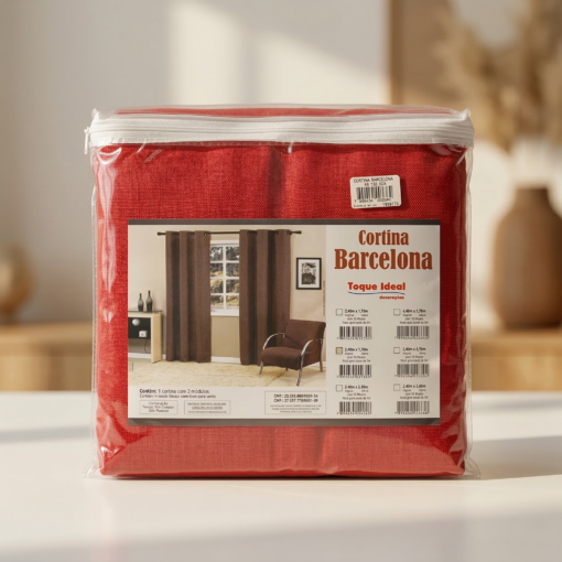 Cortina Barcelona para Sala Estampada 2,40m x 1,70m Santista