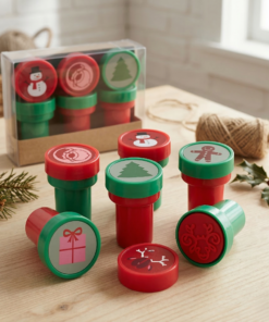 kit com carimbo com símbolos natalinos