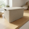Organizador Rattan com Tampa 7L Coleta Seletiva Arqplast