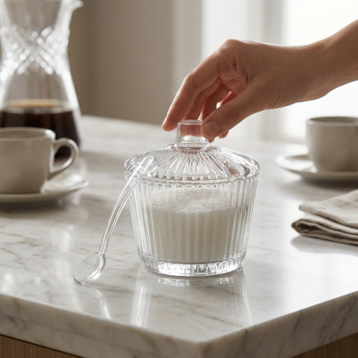 Açucareiro com Colher Vidro 200ml Mesa Posta GFT