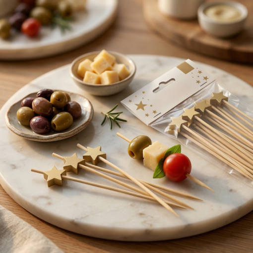 Palito de Bambu para Petiscos Estrela Dourada