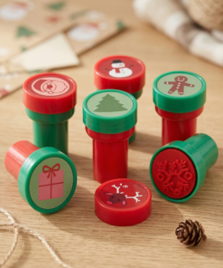 kit com carimbo com símbolos natalinos