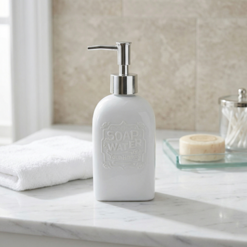 Porta Sabonete Líquido Vidro 400ml Lavabo Clink