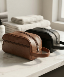 necessaire de couro sintético preta