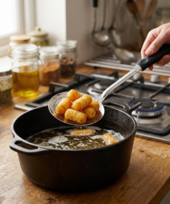 Espumadeira Preta de inox Tramontina