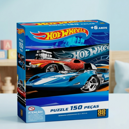 Quebra-Cabeça Hot Wheels Die-Cast Modelo Mattel