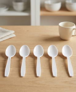 Colher Master de Plástico Branca Strawplast