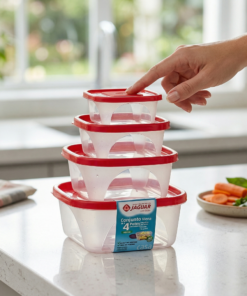 conjunto potes plástico cozinha