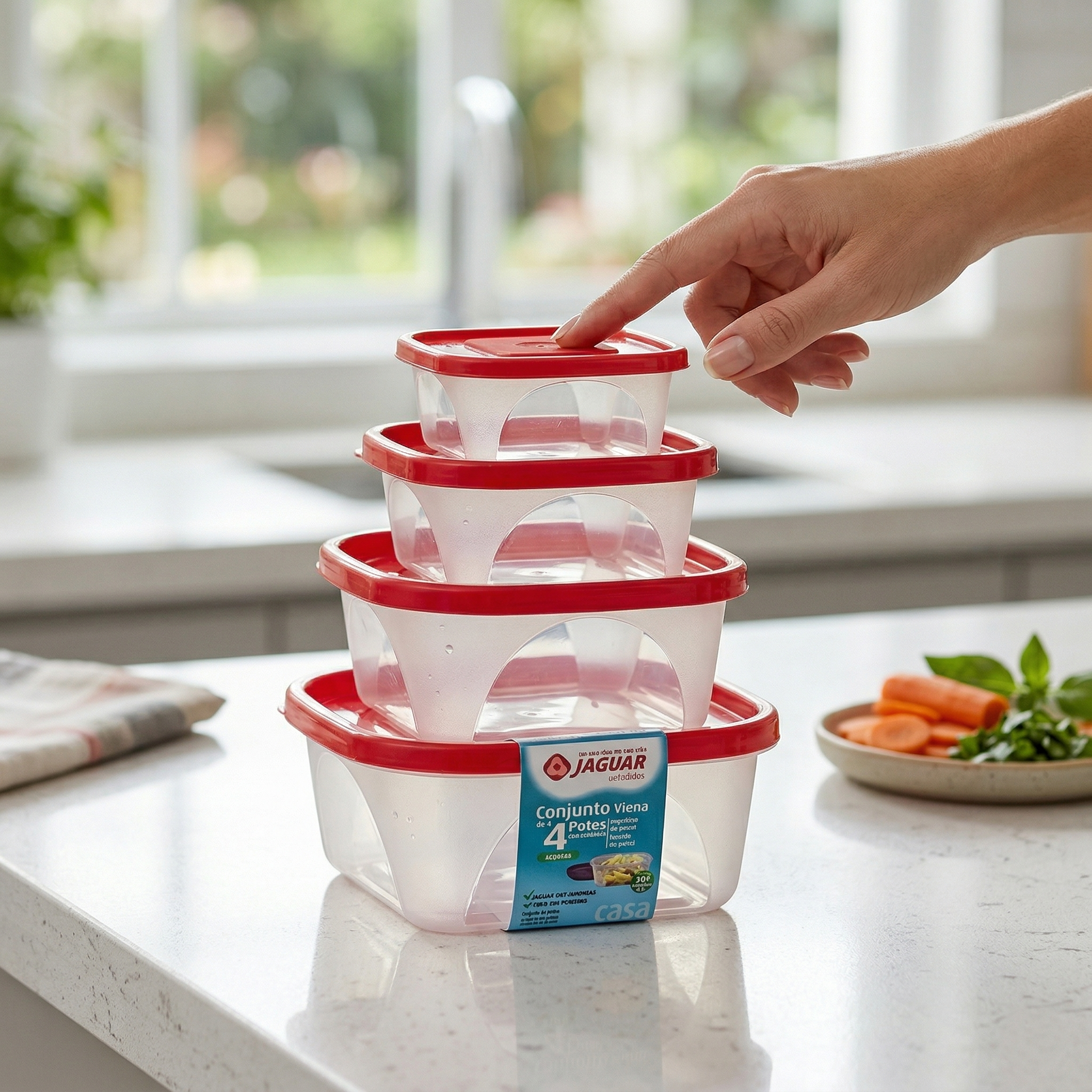 conjunto potes plástico cozinha