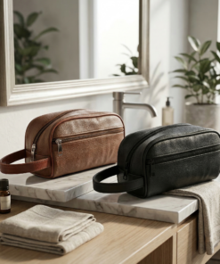 necessaire de couro sintético preta