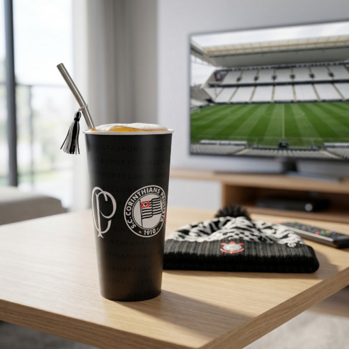 Copo Plástico Corinthians 700 ml Oficial Plasútil