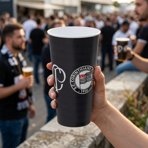 Copo Plástico Corinthians 700 ml Oficial Plasútil
