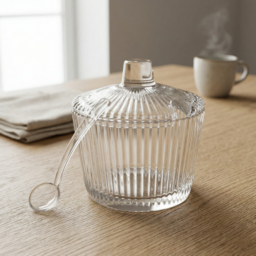 Açucareiro com Colher Vidro 200ml Mesa Posta GFT