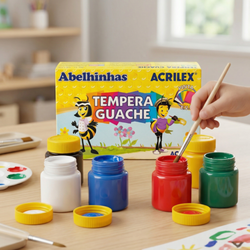 Tinta Guache Tempera 6 unidades Acrilex