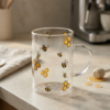 Caneca de Vidro Decorada Bee