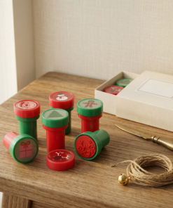 kit com carimbo com símbolos natalinos