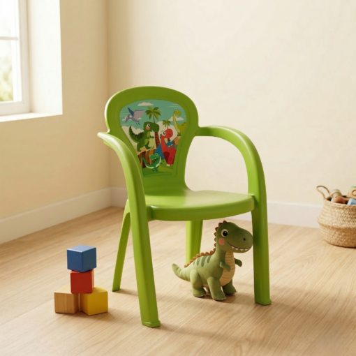 Cadeira Infantil Decorada Dino Usual Plastic