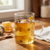 Caneca de Vidro Decorada Bee 280ml Lyor