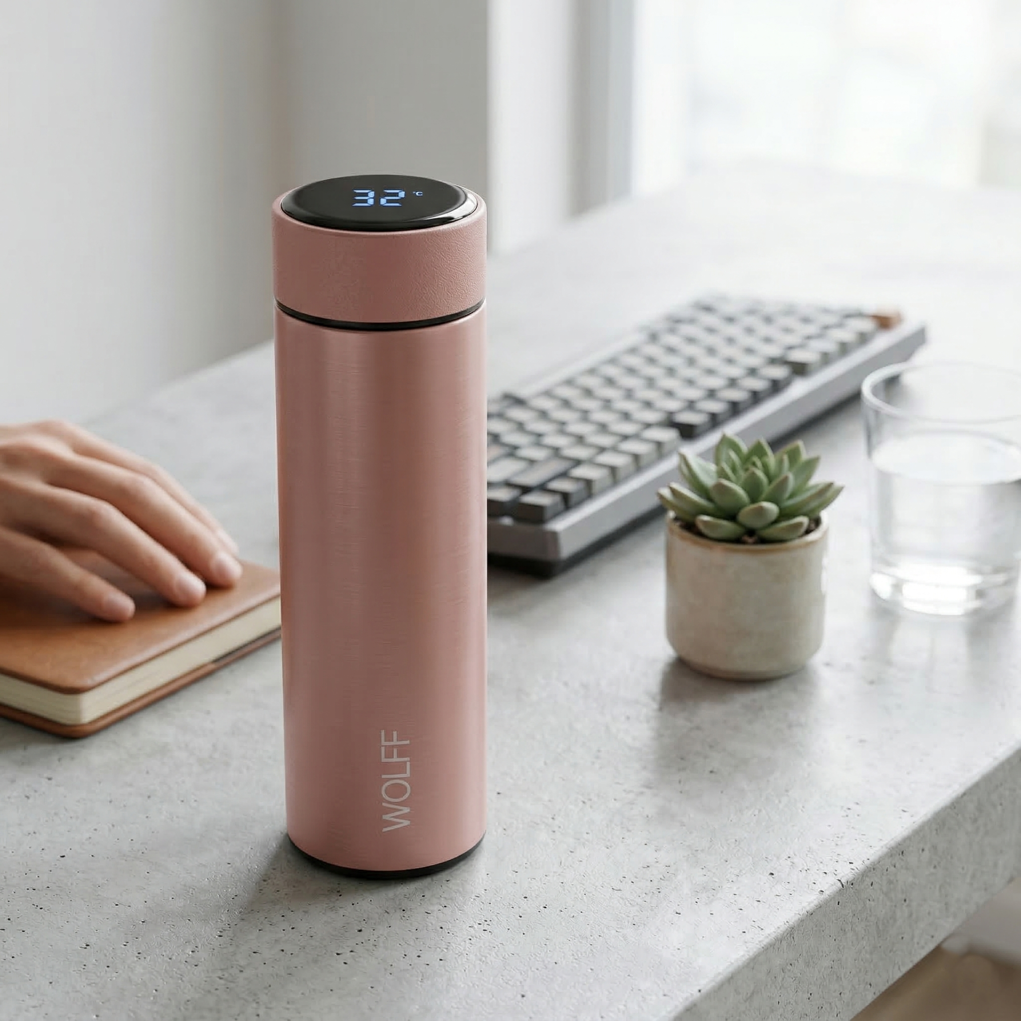 Garrafa térmica termômetro digital