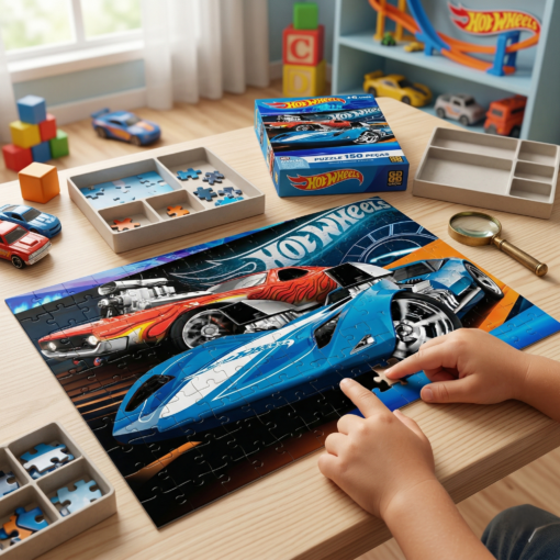 Quebra-Cabeça Hot Wheels Die-Cast Modelo Mattel